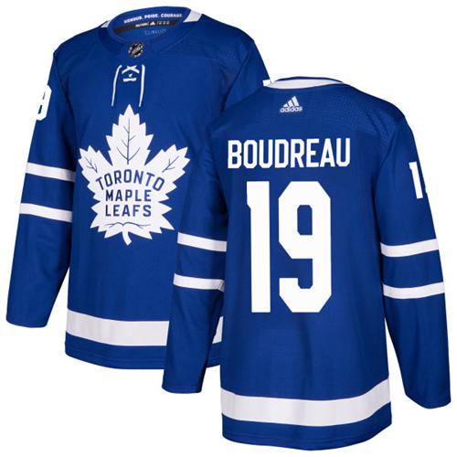Adidas Men Toronto Maple Leafs #19 Bruce Boudreau Blue Home Authentic Stitched NHL Jersey